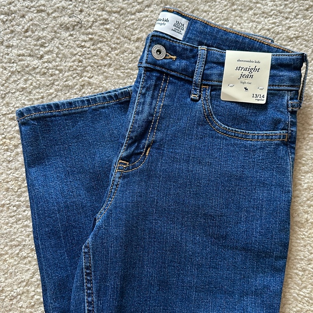 Abercrombie kids high rise straight jeans